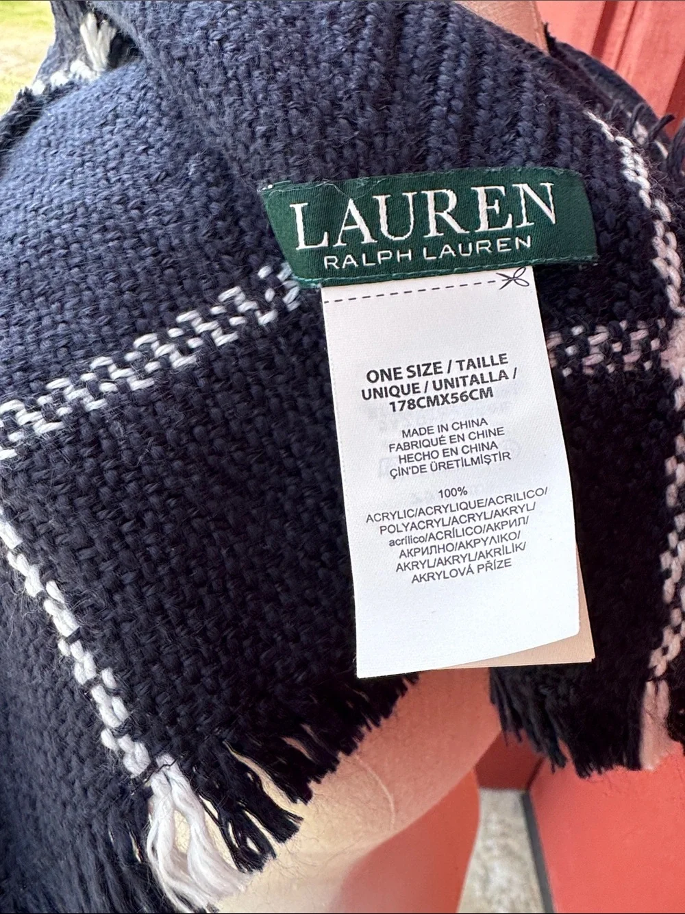 Lauren Ralph Lauren Windowpane Knit Scarf